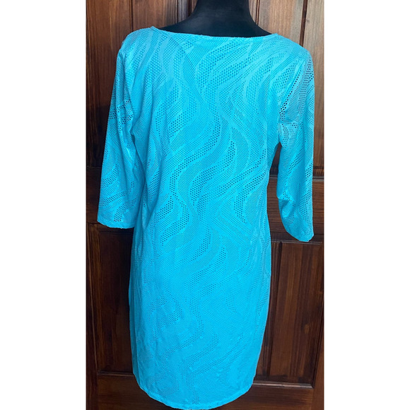Dana Buchman Light Ocean Blue Spring/Summer Dress, Size Large - Picture 4 of 4